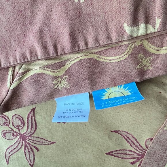 French Jacquard Tablecloth Les Tissages Du Soleil Floral Table Linen 63 x 79 - Picture 6 of 12